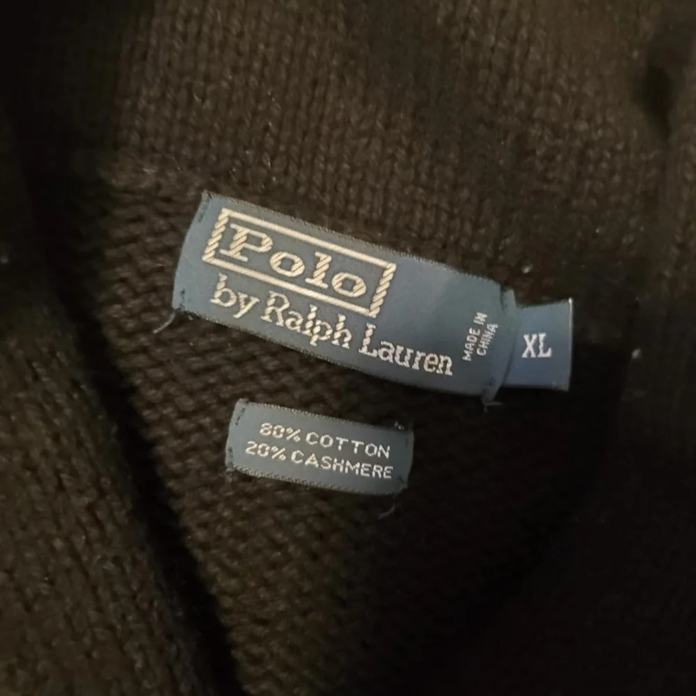 Polo by Ralph Lauren Black Snowflake Cardigan Sweater